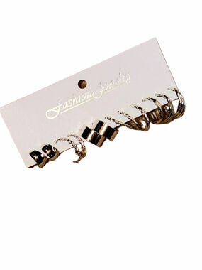 NEW Fashion Jewelry Silver Multi-Hoop Earring Set